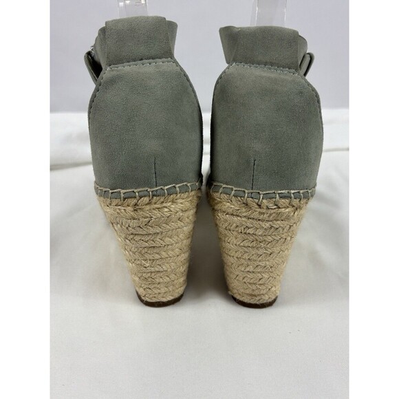 Vince Camuto Leera Green Pea Pod Suede Platform Espadrille Wedge Sandals 8 - Picture 3 of 10